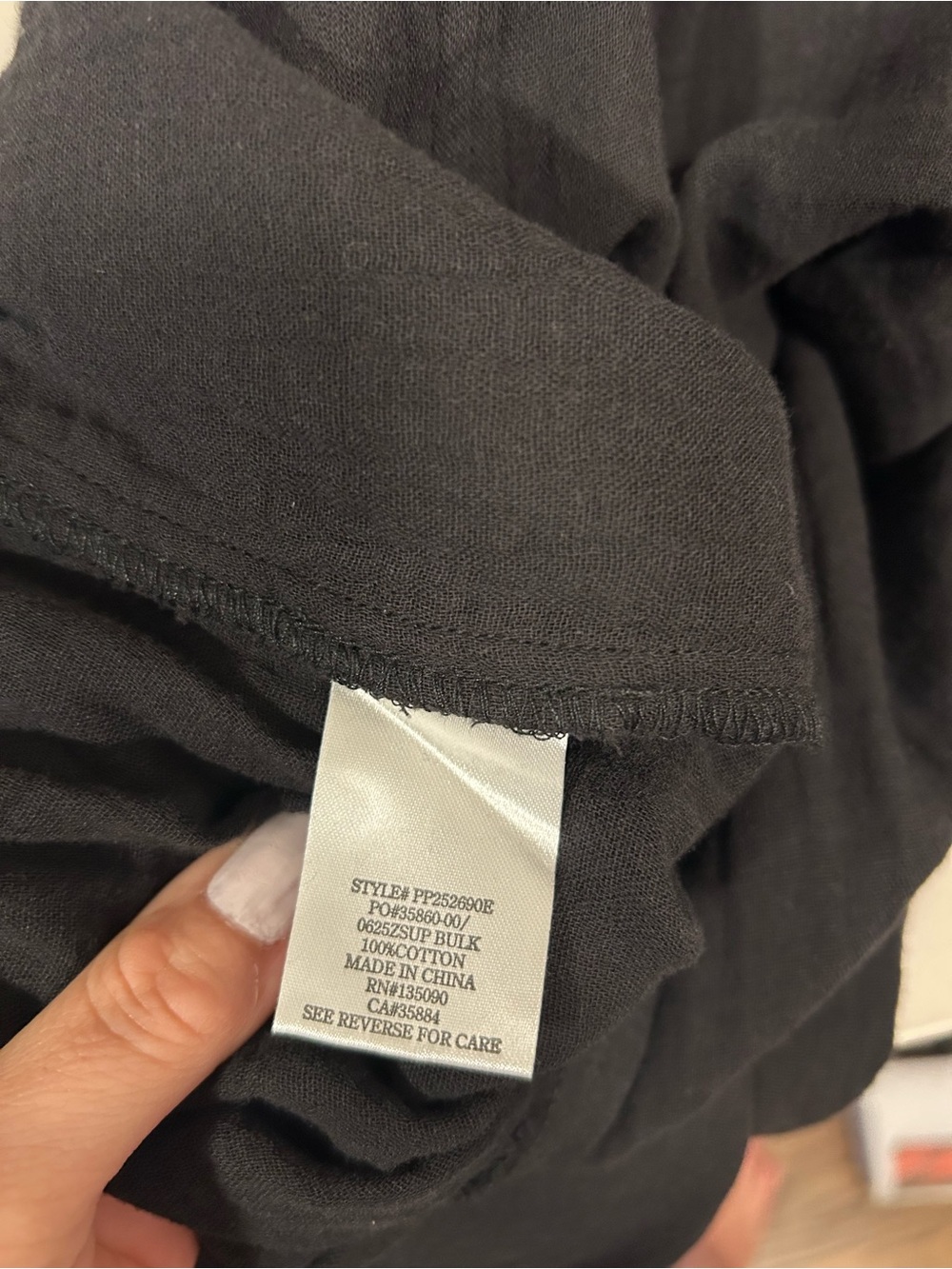 NWT Z Supply Hailey Gauze Pant Black Size Small 100% Cotton Pull On - Picture 6 of 8